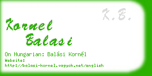 kornel balasi business card