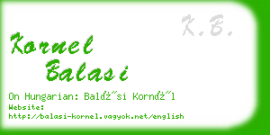 kornel balasi business card